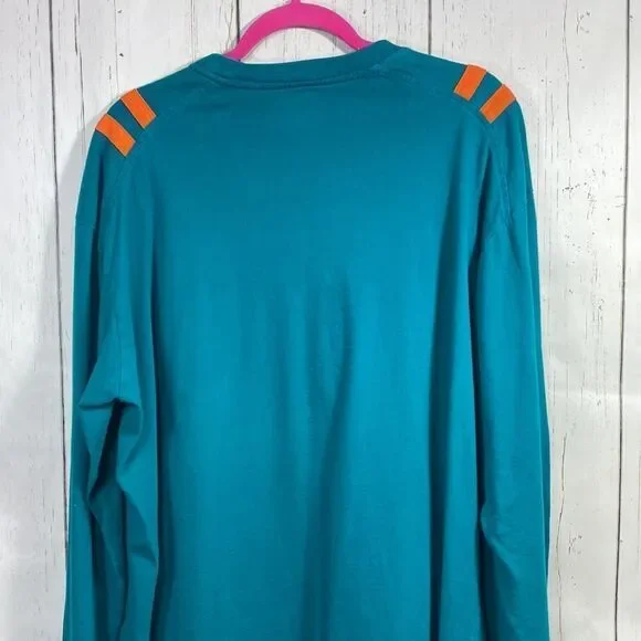 Miami Dolphins NFL Team Apparel Long Sleeve Shirt 2XL Teal Orange Football Fan - Picture 11 of 13